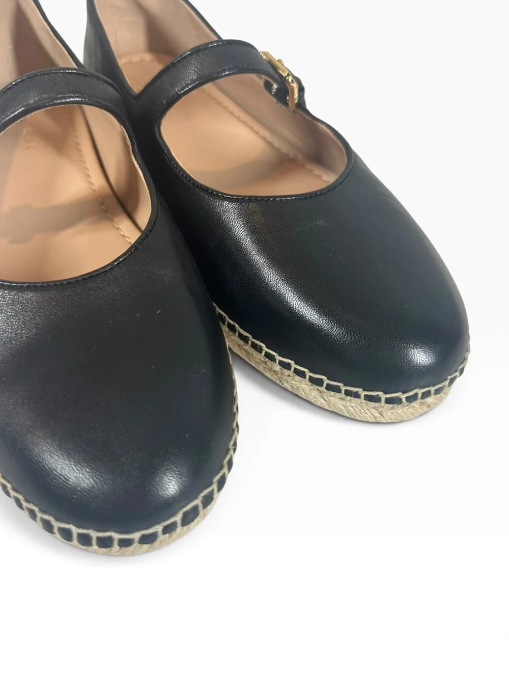 COLE HAAN Women’s 8.5 Cloudfeel Asbury black leather Mary Jane Espadrilles